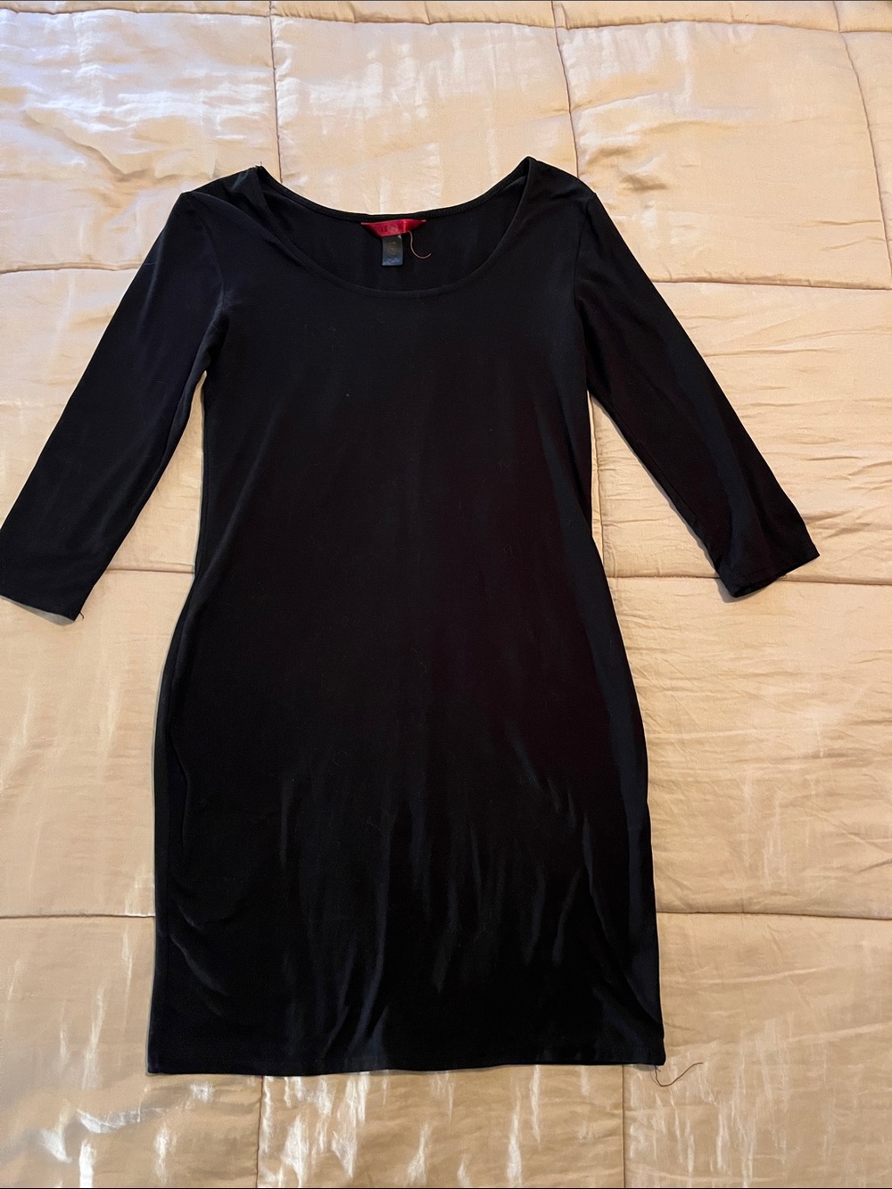 Hot Kiss Black Three-Quarter Sleeve Scoop Neck Dress